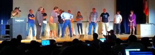 Only at LessConf can you get an onstage wedgie